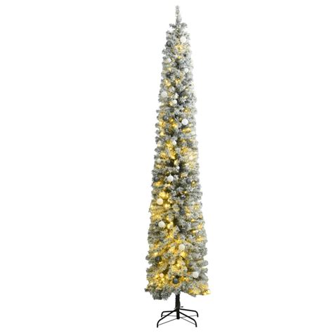 Maison Exclusive Sapin de Noël mince avec 300 LED boules et neige