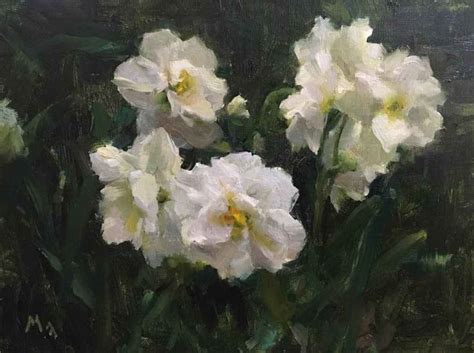 White Narcissus by Kyle Ma | Flower painting, Flower art, Narcissus