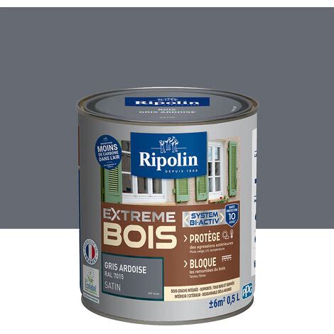 Peinture pour Bois Intérieur et Extérieur Satin 0 5L Gris Ardoise