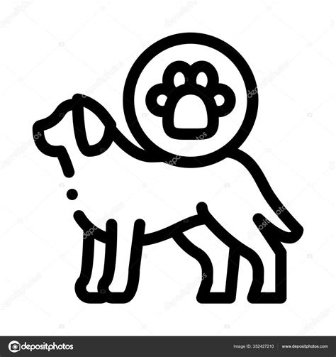 Dog Footprint Icon Vector Outline Illustration Stock Vector by ...