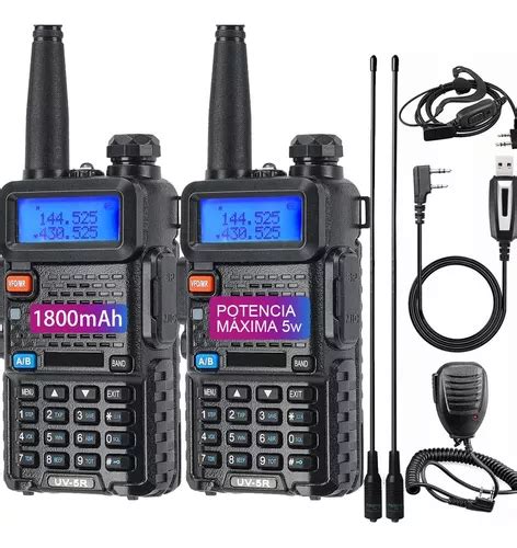 2 Pack Radios Walkie Talkie Recargable Con Manos Libres Meses Sin