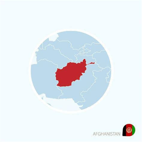 Map icon of Afghanistan. Blue map of South Asia with highlighted ...