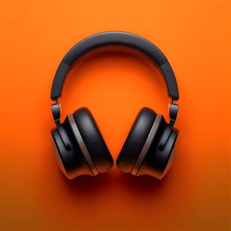 Premium Photo Headphones Isolated On Orange Background