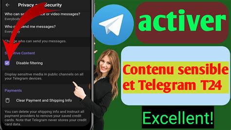 Comment Activer Le Contenu Sensible Sur Telegram T24 Samsung Android