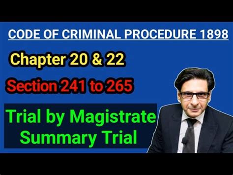 Trial By Magistrate Summary Trial Chapter Crpc