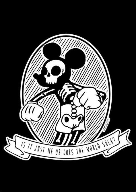 Items Similar To Alternative Punk Disney Mickey Mouse Skull Tattoo Art