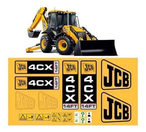 Sticker Decalx Retroescavadeira Jcb Cx Cinta Adhesiva Y Etiqueta De