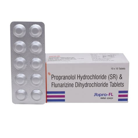 Propranolol Hydrochloride Sr 40 Mg And Flunarizine Dihydrochloride 10