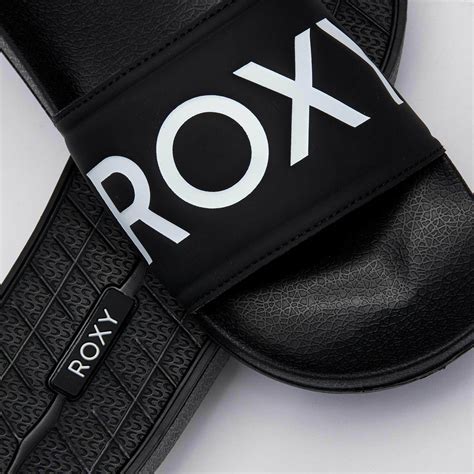 Shop Roxy Slippy Slide Sandals In Black Fg Fast Shipping Easy