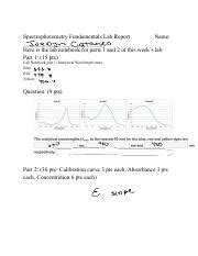 Spectrophotometry Fundamentals Lab Report: Analytical | Course Hero