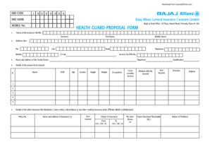 Fillable Online Bajaj Allianz Health Guard Proposal Form Fax Email