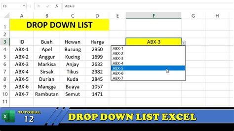 Buat Drop Down List Excel YouTube