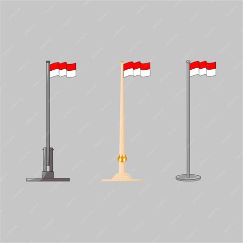 premium vector tiang bendera indonesia