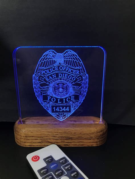 San Diego Police Badge Acrylic Lighted Plaque. Police Badge ...