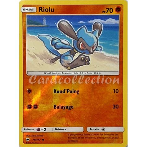 Riolu 70 147 SL3 Carte Pokémon commune reverse neuve VF