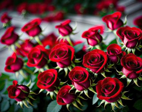 Premium Photo | Red roses in the garden