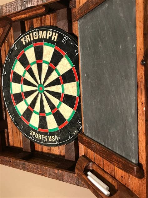 Dartboard Cabinet Barnwood Double Dart Row Made To Etsy In 2020