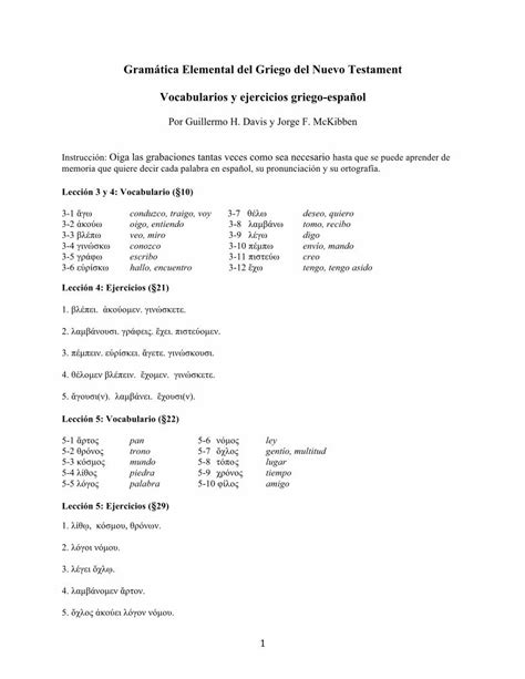 PDF Gramática Elemental del Griego del Nuevo Testament PDF