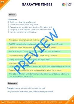 Narrative Tenses B2 Upper Intermediate ESL Lesson Plan By TEAM TEFL