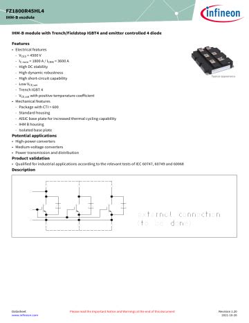 Infineon Fz R Hl Igbt Module Data Sheet Manualzz