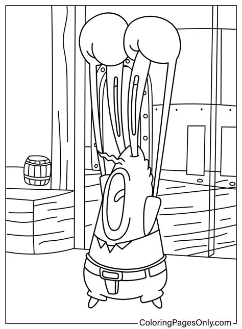 Mr Krabs Is Sleepy Free Printable Coloring Pages