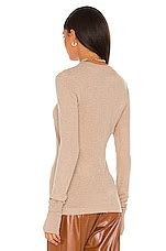 Enza Costa Cashmere Easy Cuffed Crew In Khaki Revolve