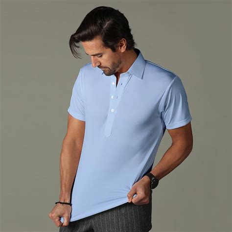 Semi Spread Collar Polo Sky Blue Collars And Co Designer Polo Shirts Menswear