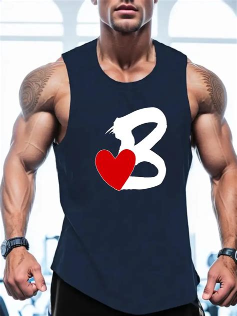 Letter B Print Mens Quick Dry Moisture Wicking Breathable Temu Canada