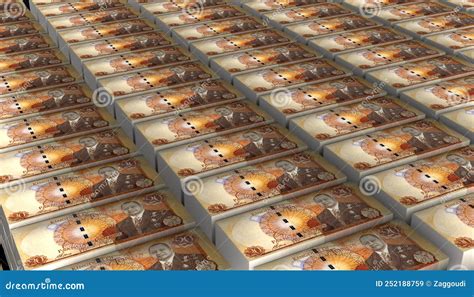 Stack Of Tongan Pa Anga Notes Isolated On White Background Bundles Of