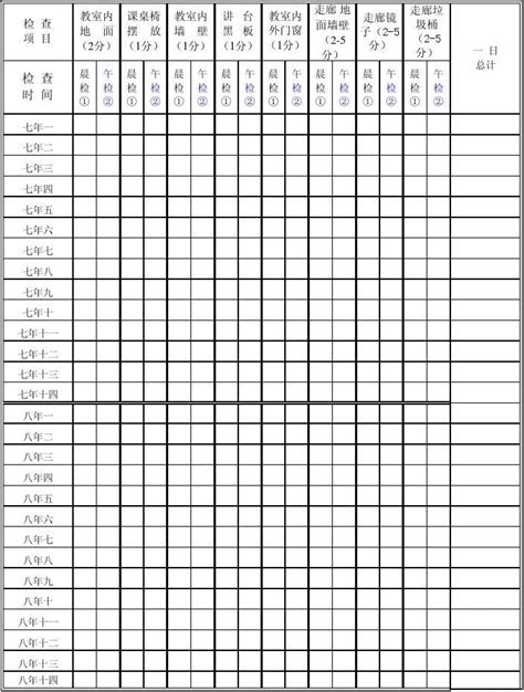 2013班级卫生检查情况记录表8word文档在线阅读与下载无忧文档