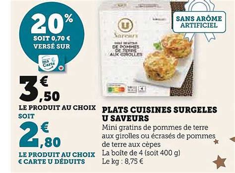 Promo Plats Cuisin S Surgel S U Saveurs Chez Super U Icatalogue Fr