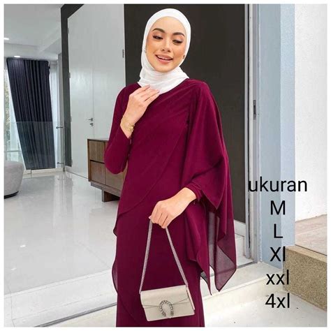 latest gamis  contemporary plain wedding dress viral eid dress