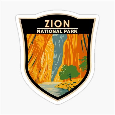 Zion National Park Utah The Narrows Badge Sticker For Sale By Krissiddesigns Redbubble