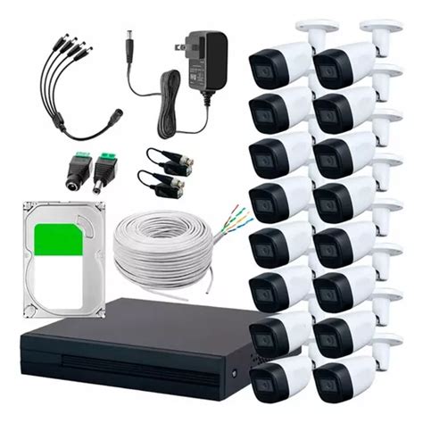 Kit Videovigilancia Cronos 16 Cámaras Dahua Metálicas Bala HFW1200CMA