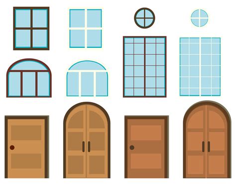 Diferentes Estilos De Ventanas Y Puertas Vector En Vecteezy