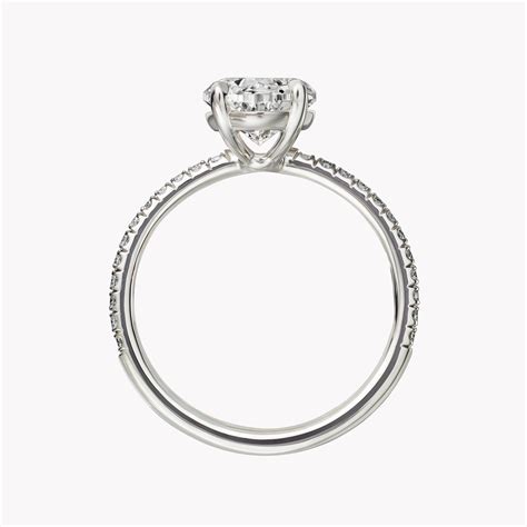 Material Good Oval Cut Solitaire Engagement Ring With Diamond Pavé