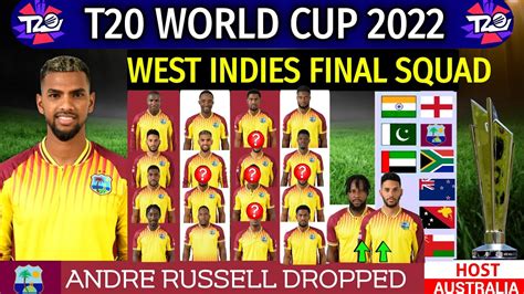 T20 World Cup 2022 West Indies Team Final Squad West Indies Final