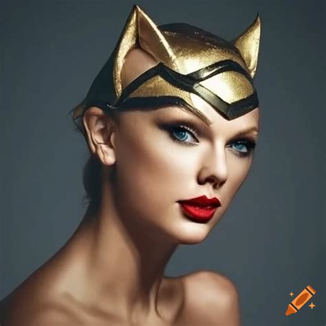 Taylor Swift Dressed As Golden Catwoman On Craiyon