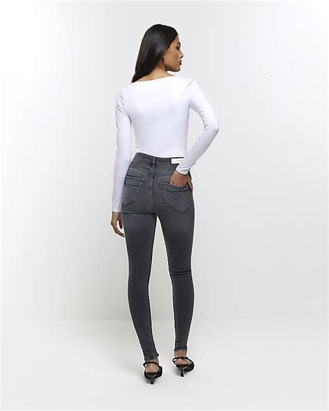 Black High Waisted Bum Sculpt Skinny Jeans River Island