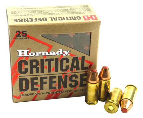 9mm 9x19 Ammo 115gr Ftx Hornady Critical Defense 90250 25 Round Box