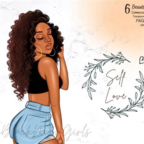 Self Love Clipart Black Girls Clipart African American Etsy