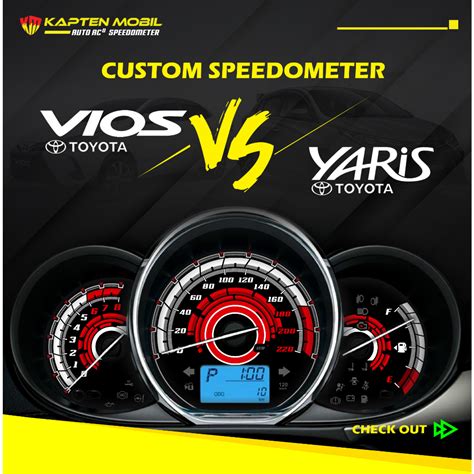 Custom Panel Speedometer Car Custom Vios Yaris Gen 3 Red Techno Series