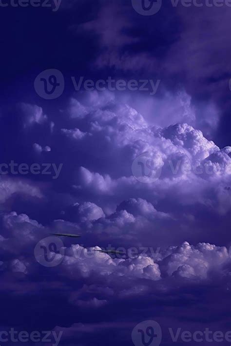 AI Generative Dark purple sky with clouds Night Toned skies background ...