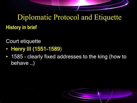 Diplomatic Protocol And Etiquette Ppt