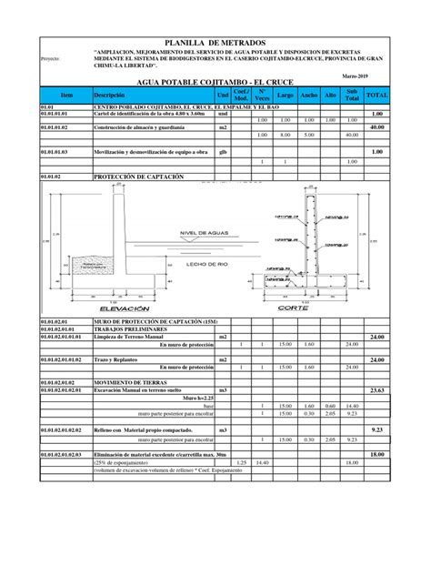 Metrados Agua Potable Pdf Tubería Transporte De Fluidos