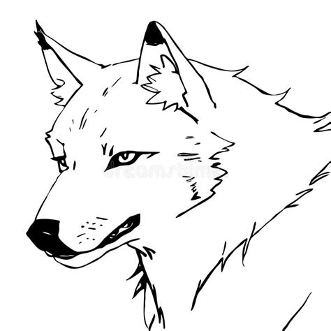 Wolf . Line Art. Logo Design for Use in Graphics. T-shirt Print, Tattoo Design Stock ...