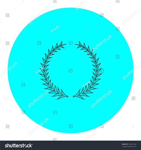 Simple Laurel Wreath Black Outline Flat Stock Vector Royalty Free