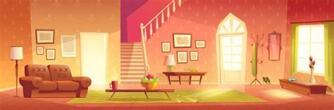 Download House Cozy Living Room Interior Cartoon For Free Cozy Living