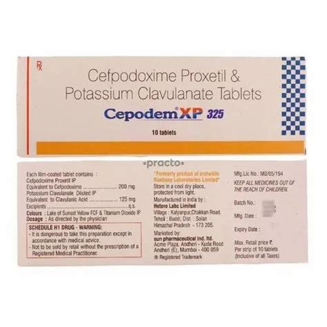 Cepodem Xp 325 Packaging Size 1 10 As Prescribed By Doctor At Rs 257 04 Strip In New Delhi