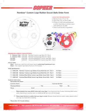 Fillable Online Custom Soccer OrderForm Gopher Sport Fax Email Print